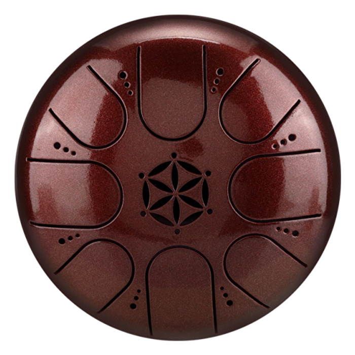 HLURU TCT8-5 - Flower of Life Series Tongue Drum 8 Notalı 5" Jewel Red Tongue Drum